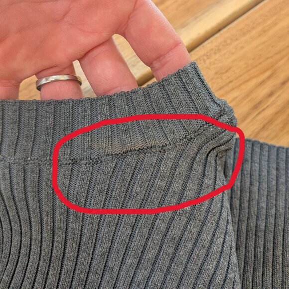 Astr the Label Long Sleeve Sweater Dress Grey Ribbed Midi Bodycon XL  Cutouts - Picture 10 of 12